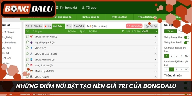 Những điểm nổi bật tạo nên giá trị của Bongdalu